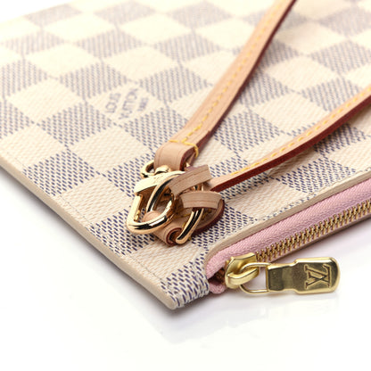 Louis Vuitton Damier Azur Neverfull MM GM Pochette Rose Ballerine 9 of 9