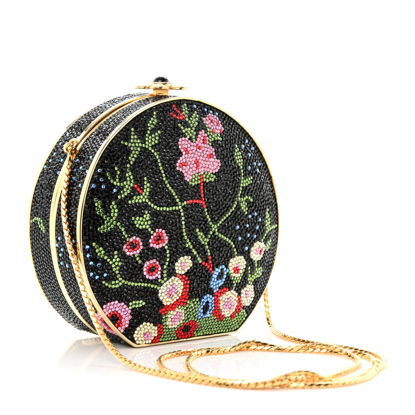 Swarovski Crystal Floral Miniaudiere Clutch