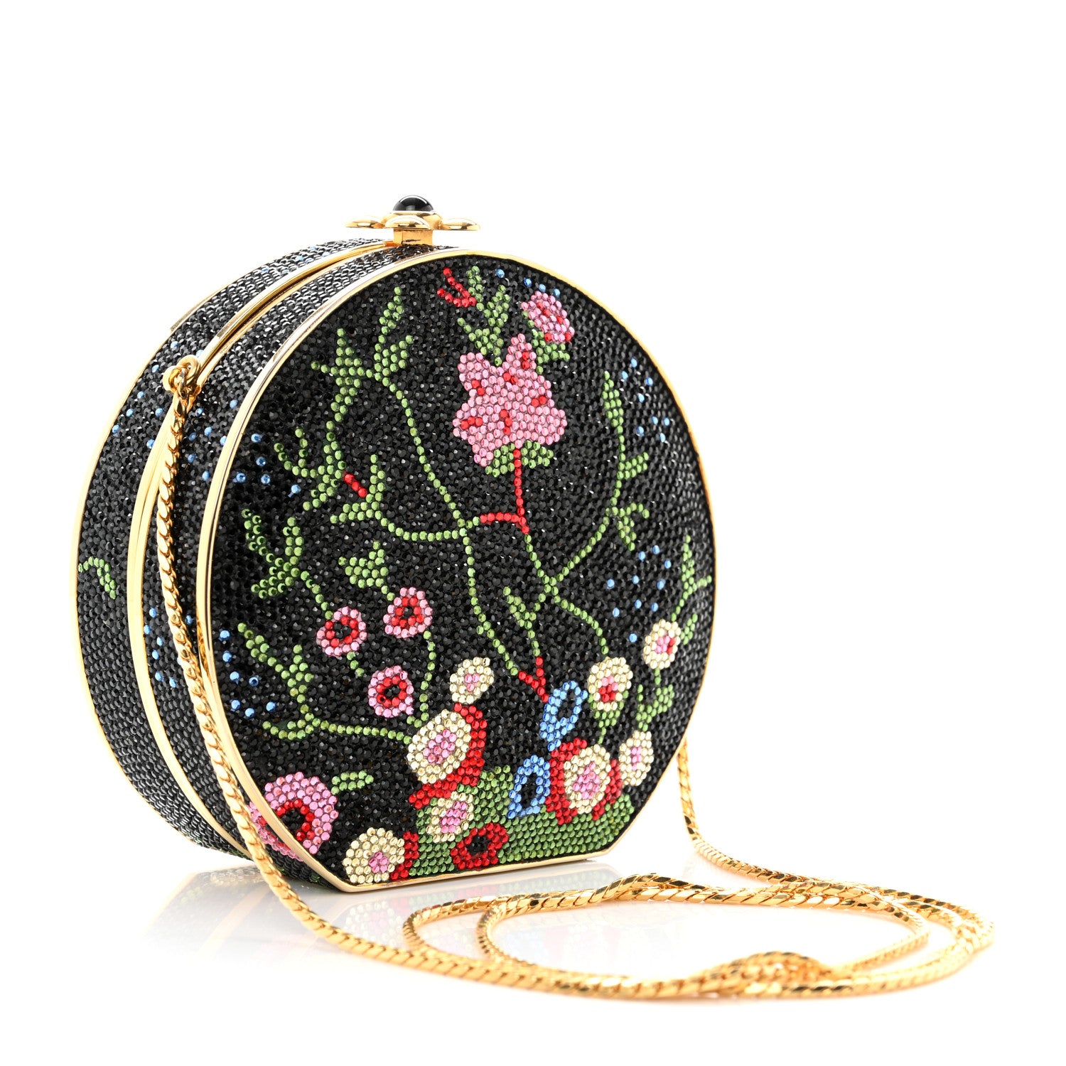 Judith Leiber Swarovski Crystal Floral Miniaudiere Clutch 2 of 8