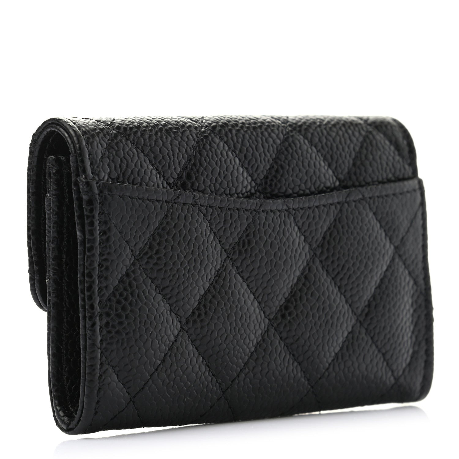 Chanel Caviar Quilted Flap Card Holder Wallet Black 3 of 8