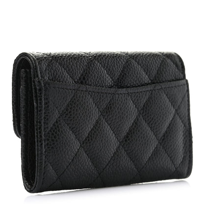 Chanel Caviar Quilted Flap Card Holder Wallet Black 3 of 8