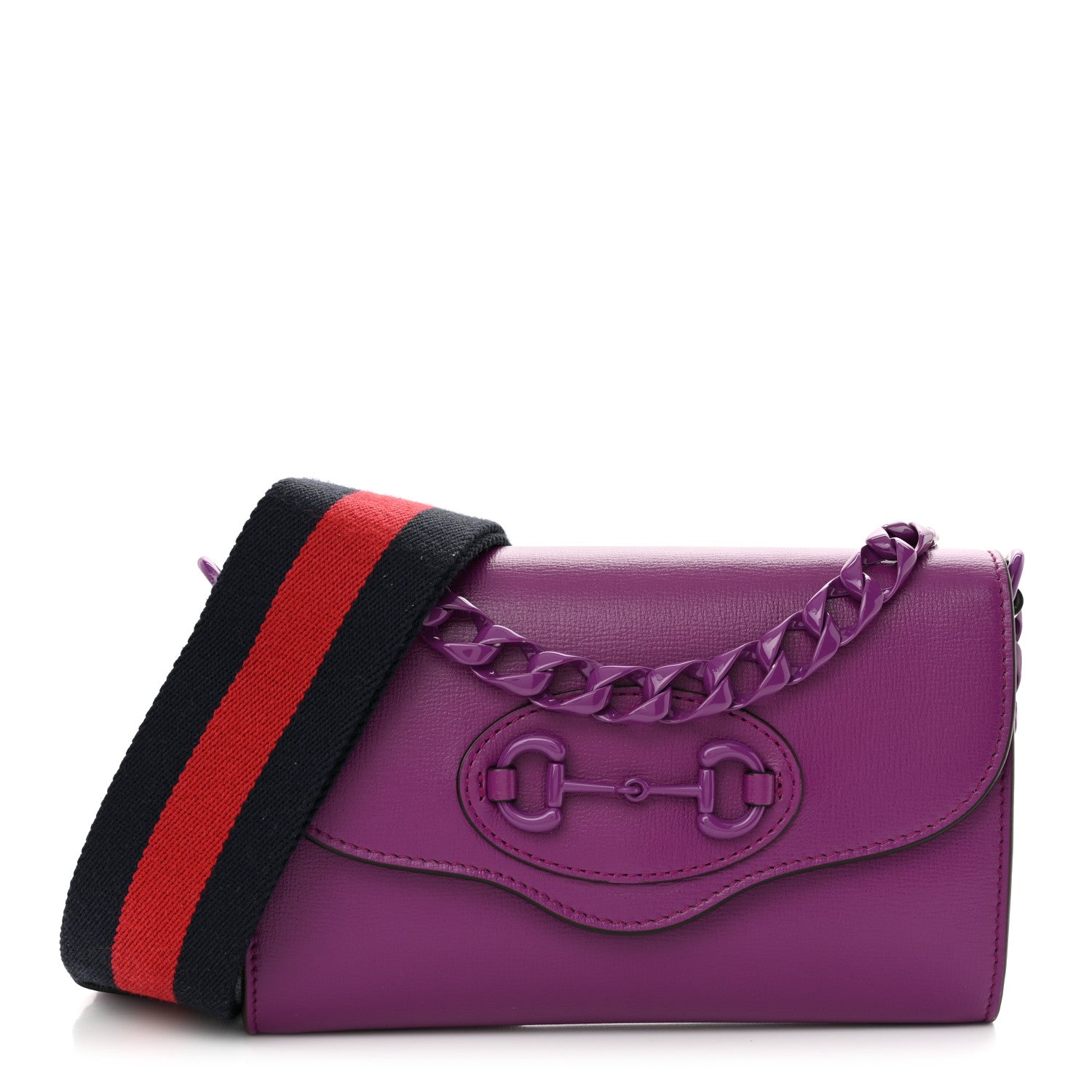 Gucci Azalea Calfskin Web Small Horsebit 1955 Crossbody Bag Spicy Cyclamin 1 of 10