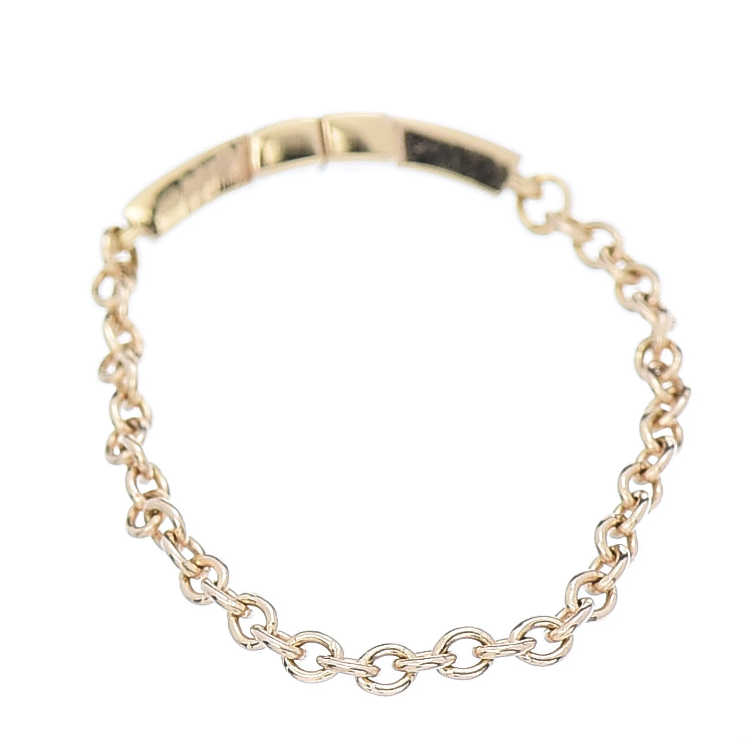 Tiffany 18K Rose Gold T Chain Ring 54 7 3 of 5