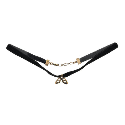 Christian Dior Velvet Ribbon Butterfly Choker Necklace Black 2 of 3