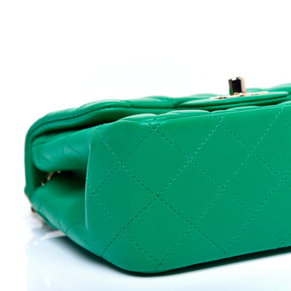 Chanel Lambskin Quilted Mini Square Flap Green 6 of 10