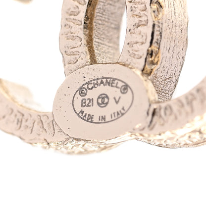 Chanel Crystal Pearl Mini Timeless CC Earrings Gold 4 of 4