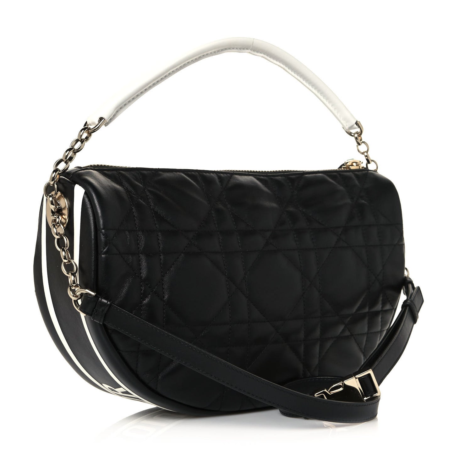 Lambskin Cannage Medium Dior Vibe Hobo Bag Black