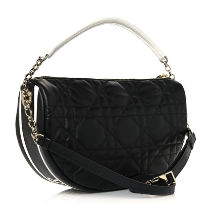 Christian Dior Lambskin Cannage Medium Dior Vibe Hobo Bag Black 3 of 12