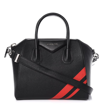 Givenchy Sugar Goatskin Striped Small Antigona Black Red 1 of 10
