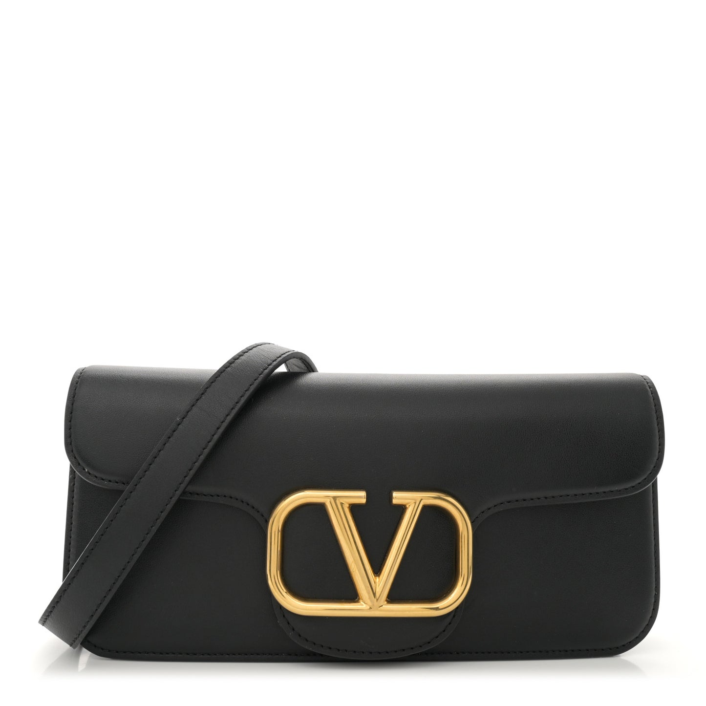 Calfskin Vlogo Loco Crossbody Bag Black