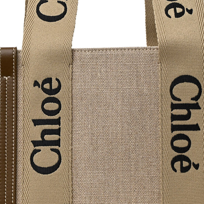 Chloe Linen Calfskin Medium Woody Ribbon Tote Bronze Brown 8 of 11