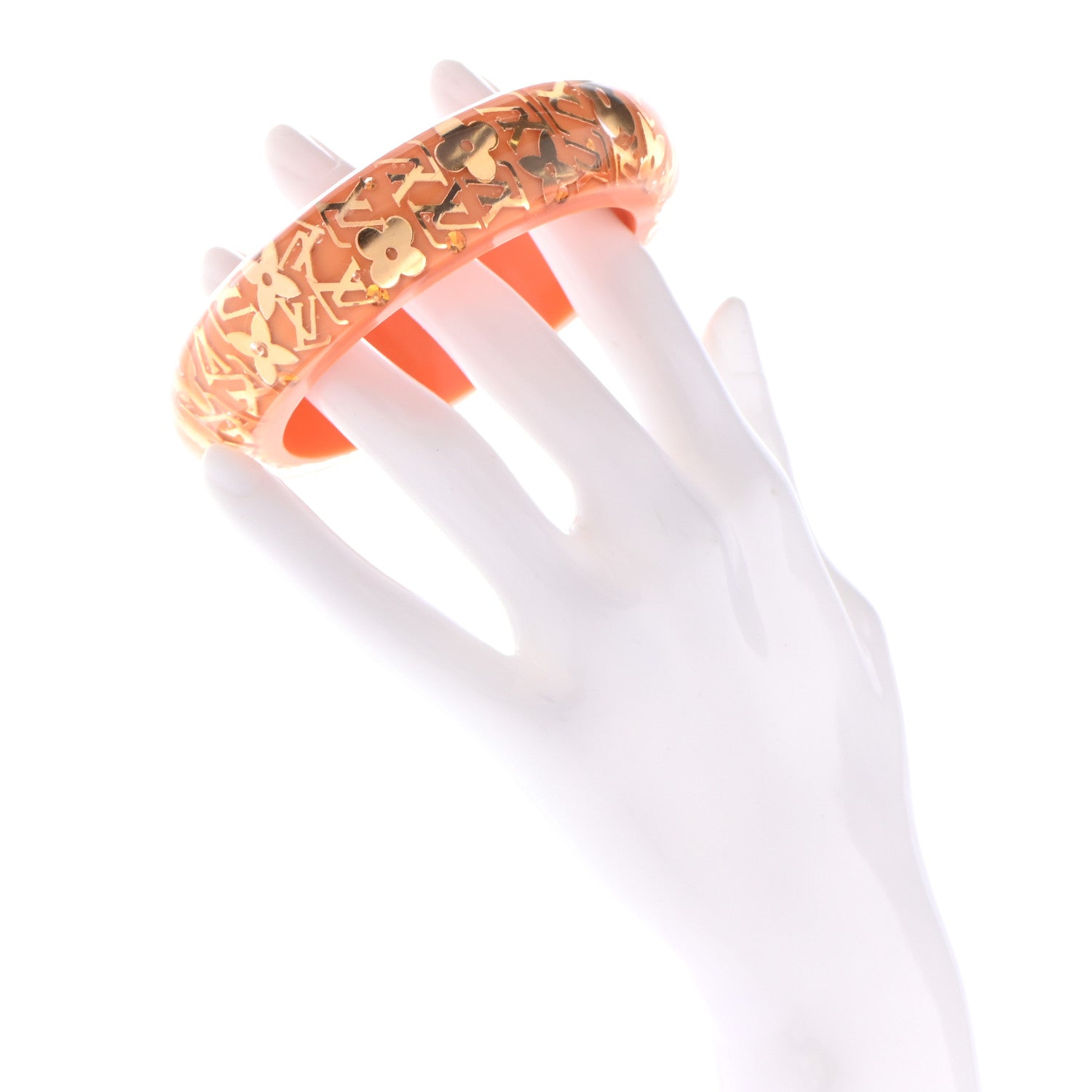 Louis Vuitton Resin Swarovski Medium Inclusion Bracelet GM Orange Sunset 3 of 5