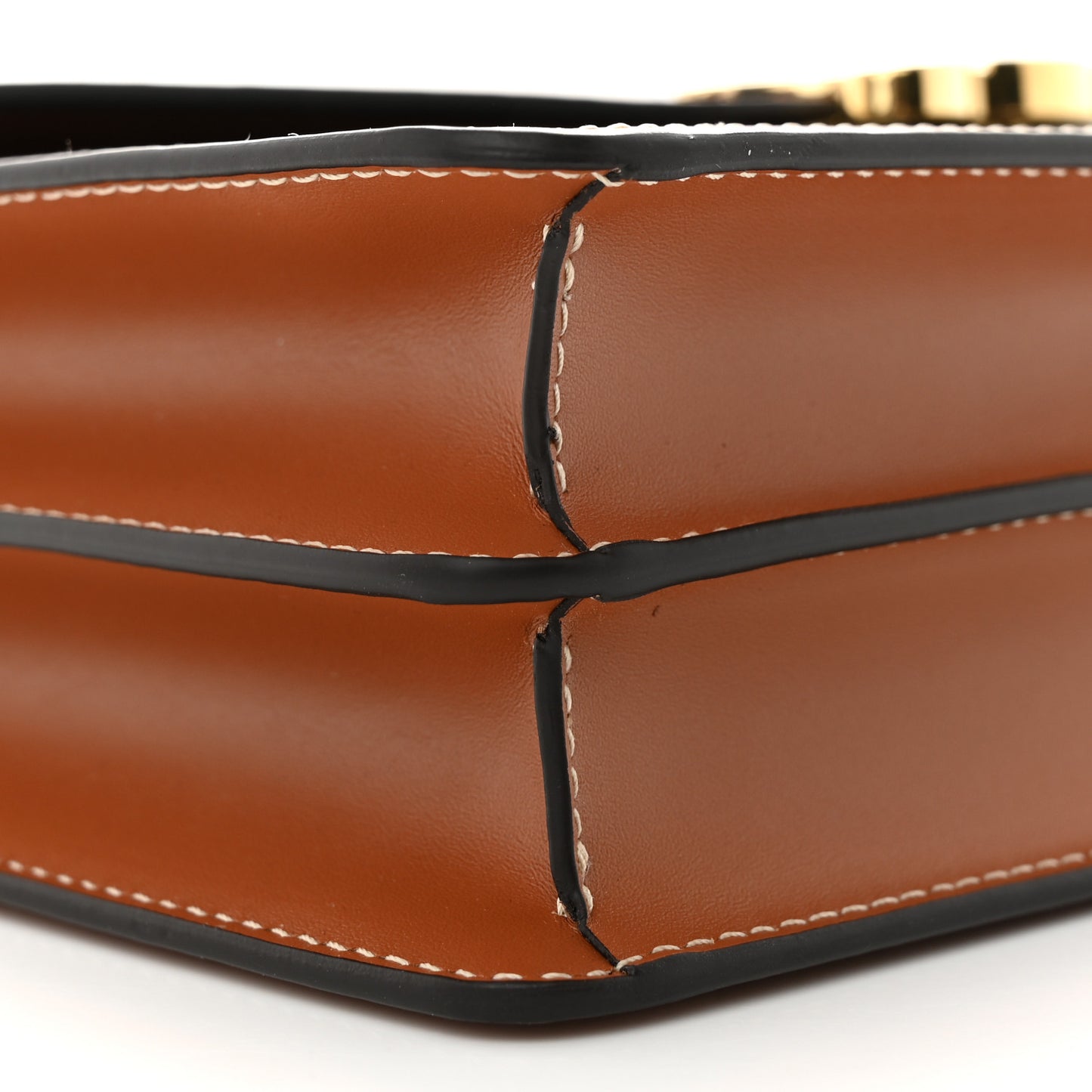 Triomphe Canvas Calfskin Enveloppe Bag Tan