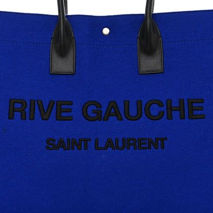 Saint Laurent Wool Rive Gauche Tote Blue 8 of 12