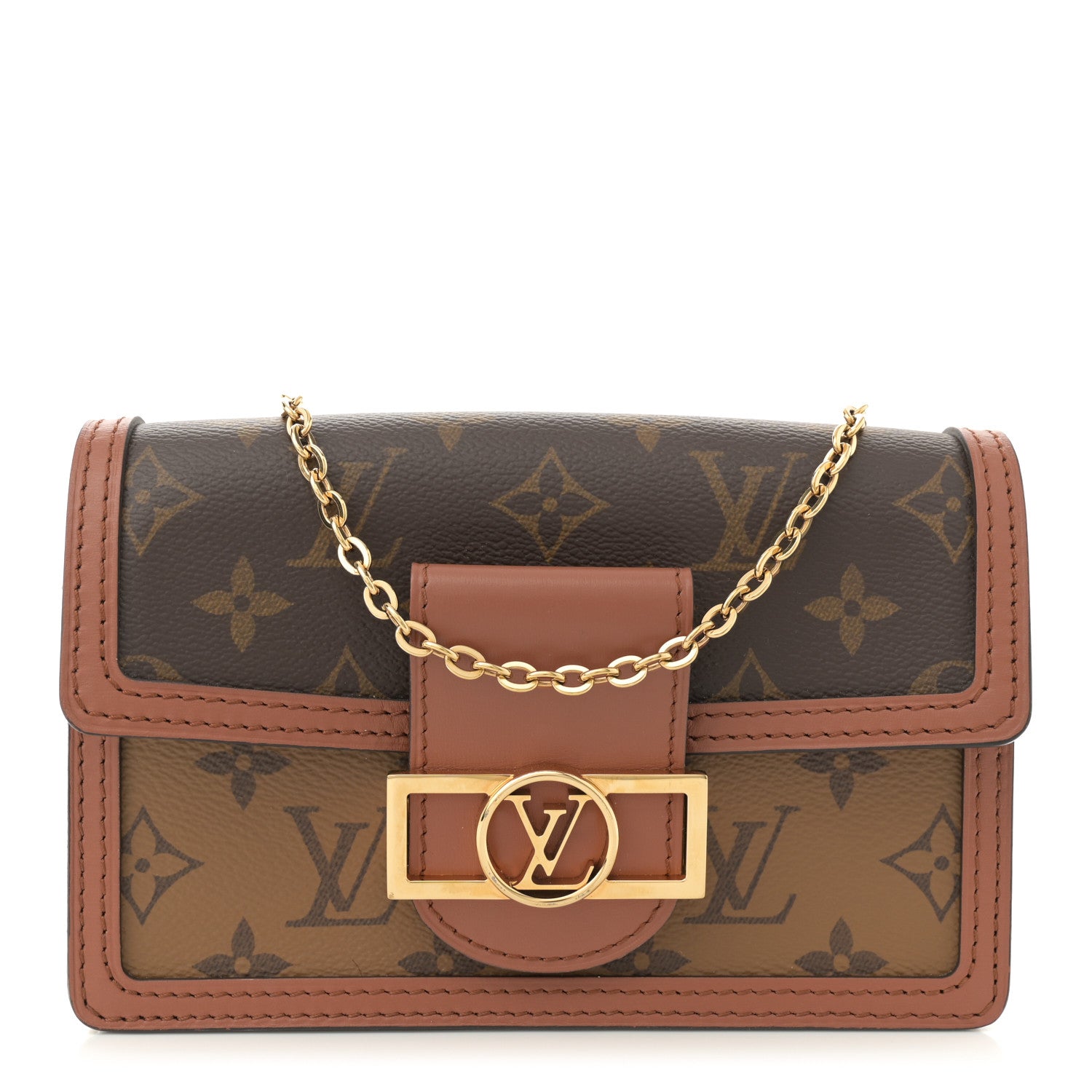 Louis Vuitton Reverse Monogram Dauphine Chain Wallet 1 of 9
