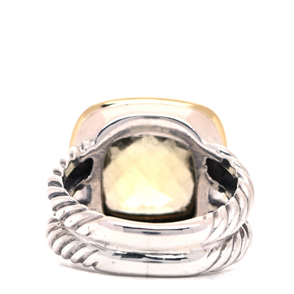 David Yurman Sterling Silver 18K Yellow Gold Lemon Citrine 11mm Albion Ring 49 5 3 of 5