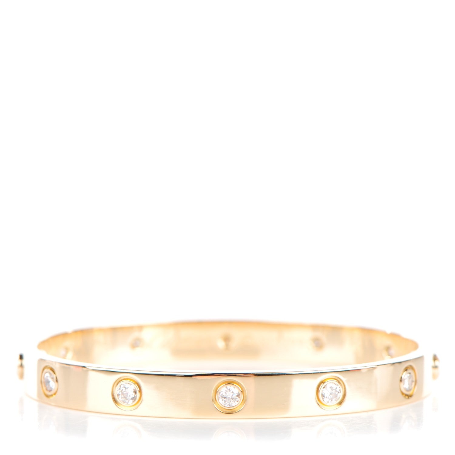 Cartier 18K Yellow Gold 10 Diamond LOVE Bracelet 16 1 of 6