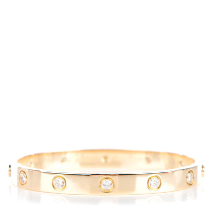 Cartier 18K Yellow Gold 10 Diamond LOVE Bracelet 16 1 of 6
