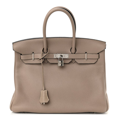 Hermes Taurillon Clemence Birkin 35 Gris Tourterelle 1 of 9