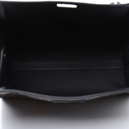 Fendi Glazed Fabric Vitello Century FF 1974 Stamp Patch Mini Peekaboo Defender Cover Mogano Panna Black 5 of 15