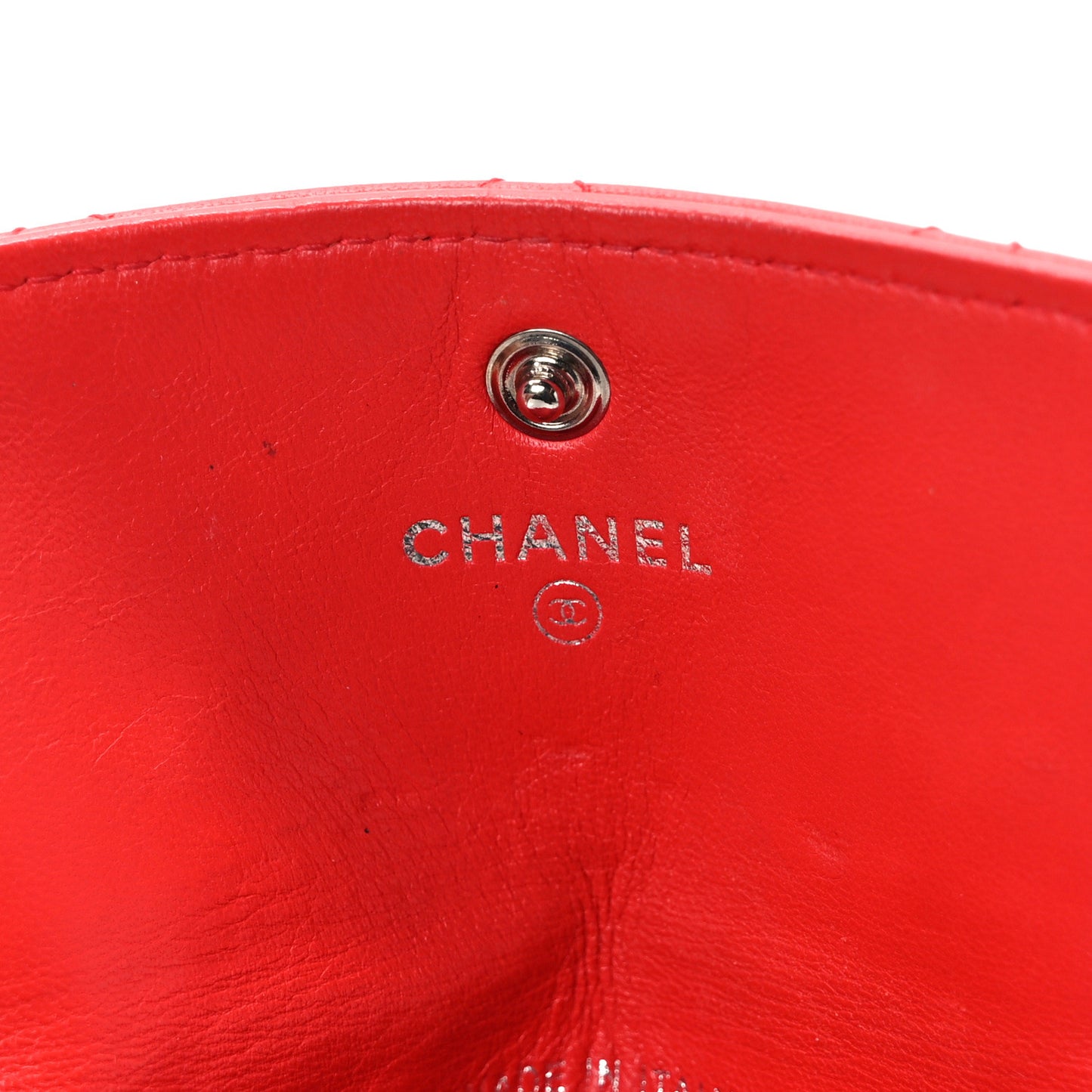 Lambskin Quilted Pouch Red