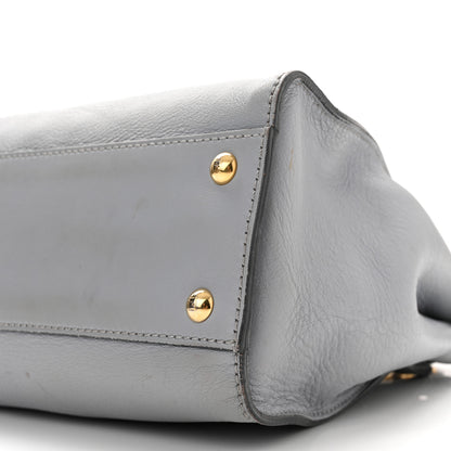 Fendi Vitello Seta Shiny Nappa Medium Peekaboo Iconic Satchel Ardesia Amido 10 of 13