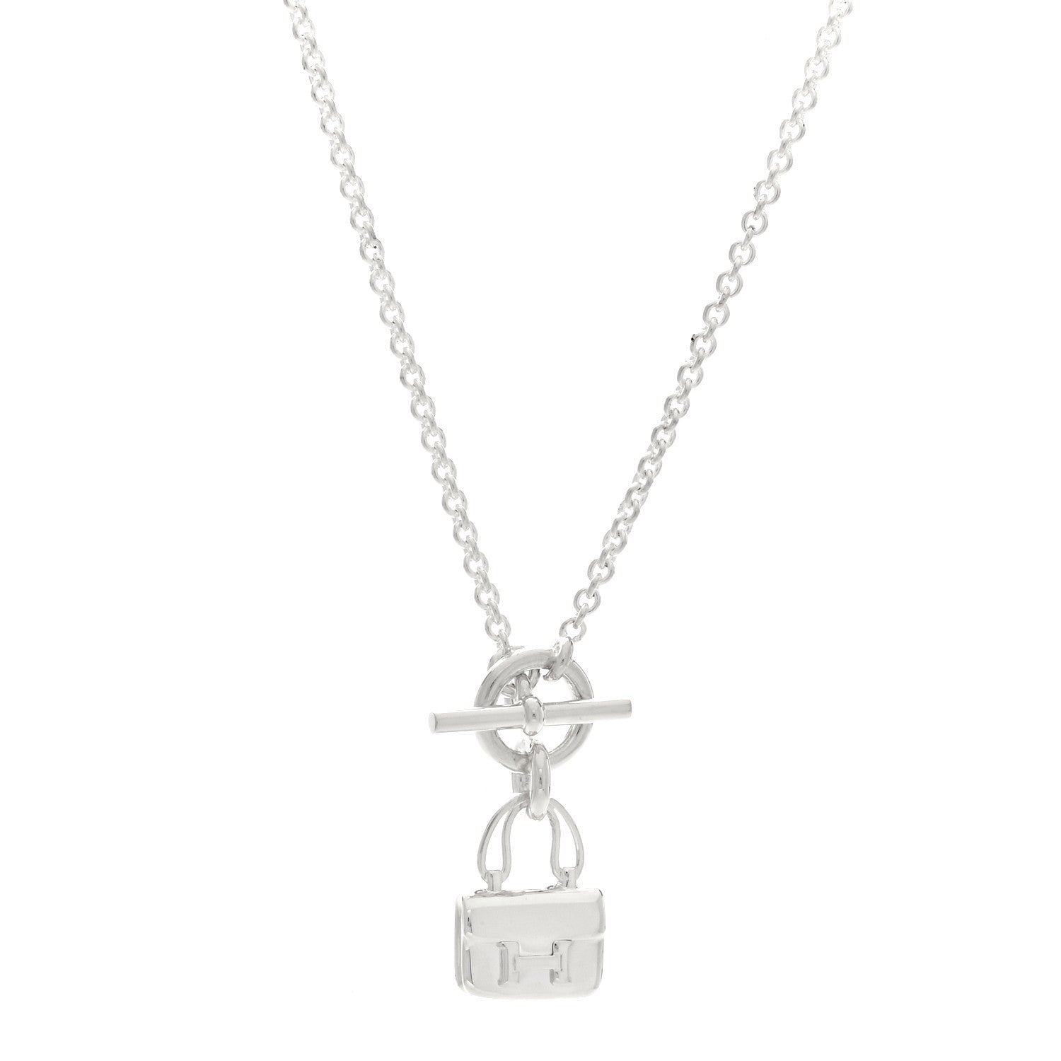 Hermes Sterling Silver Constance Amulettes Pendant Necklace 1 of 5