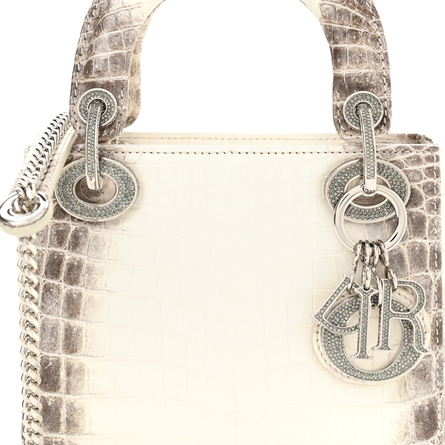 Christian Dior Niloticus Crocodile Himalaya Crystal Mini Lady Dior White 8 of 15