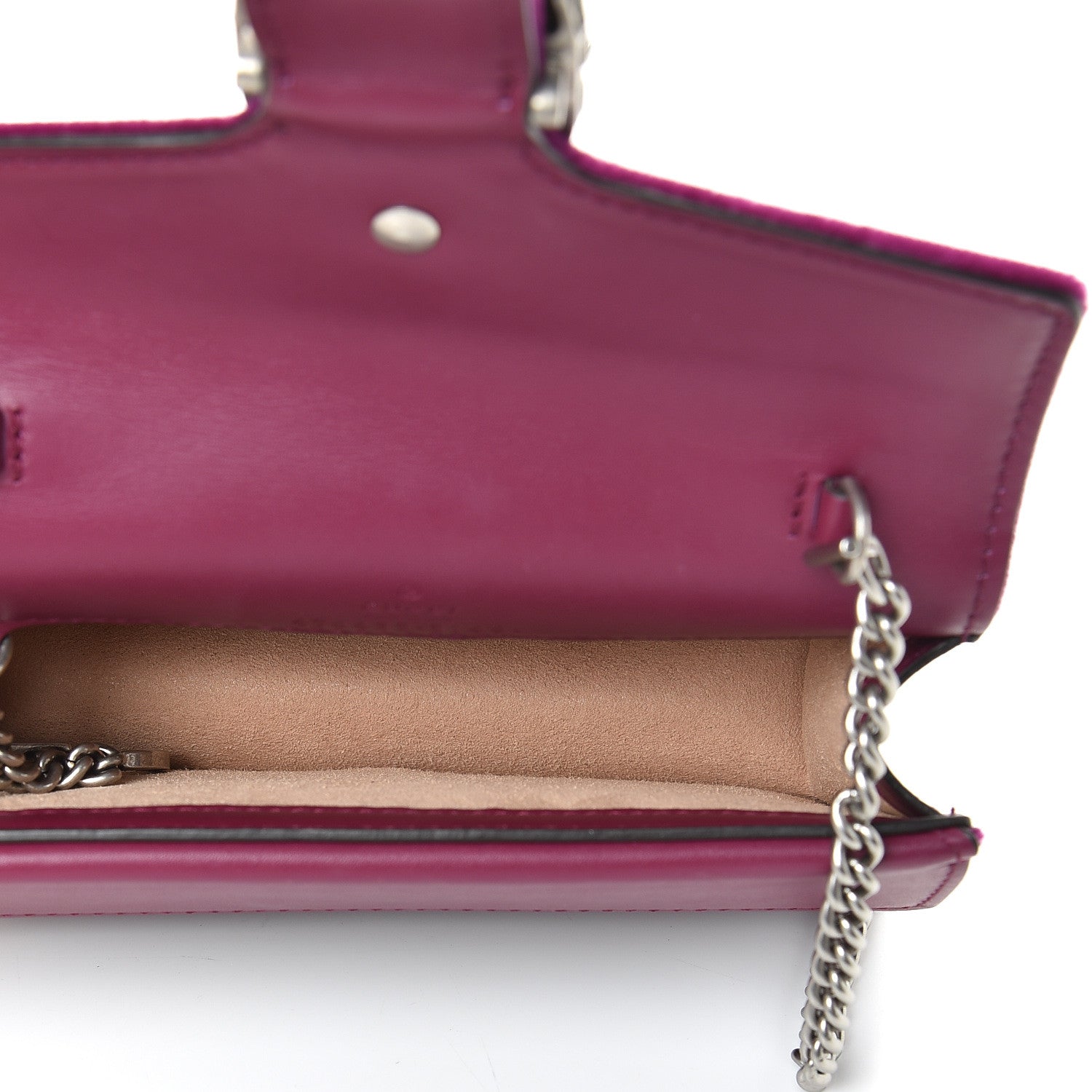 Gucci Velvet Super Mini Dionysus Shoulder Bag Fuchsia Violet Cyclamen 4 of 13
