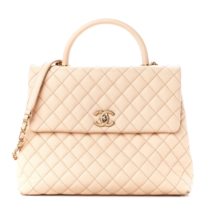 Chanel Caviar Quilted Large Coco Handle Flap Beige 1 of 15