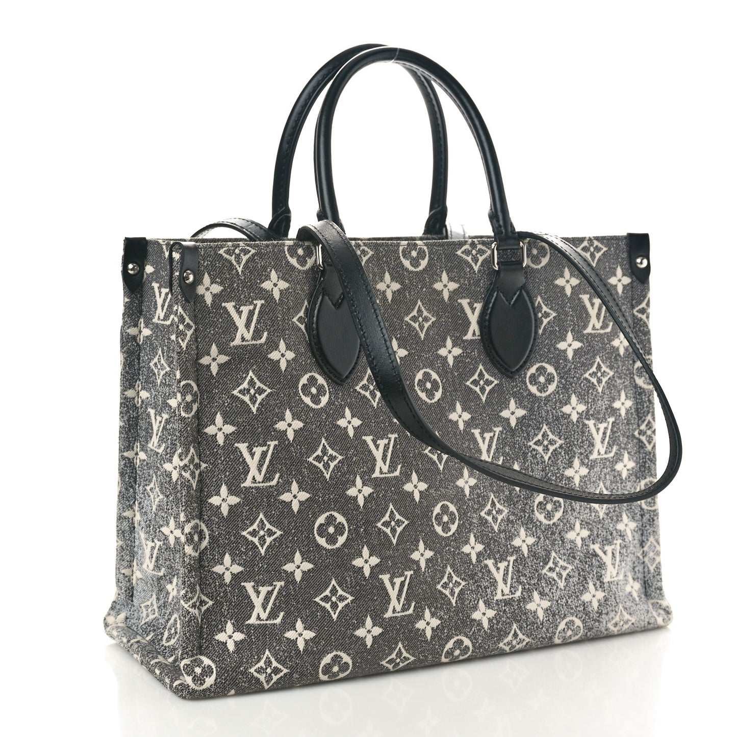 Monogram Jacquard Denim Onthego MM Black