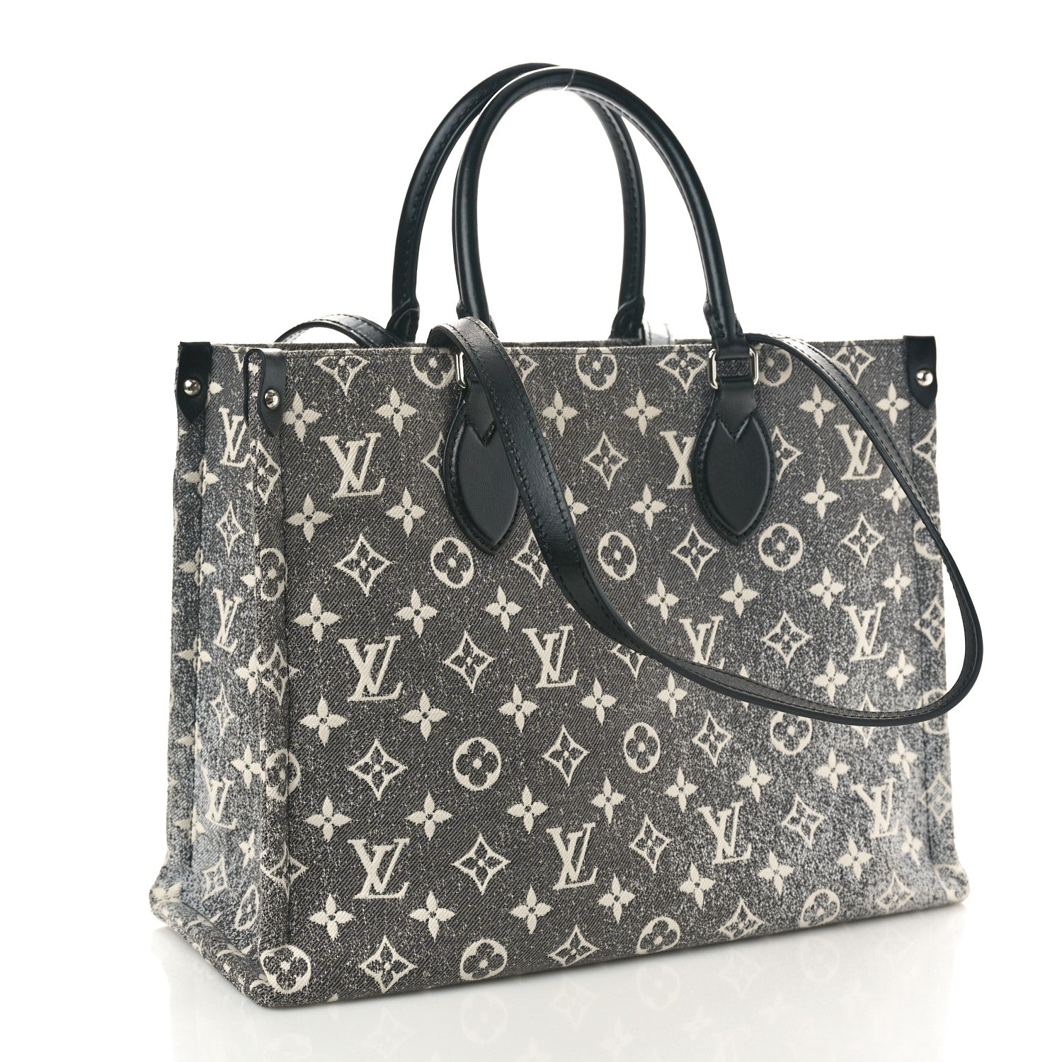 Louis Vuitton Monogram Jacquard Denim Onthego MM Black 3 of 9