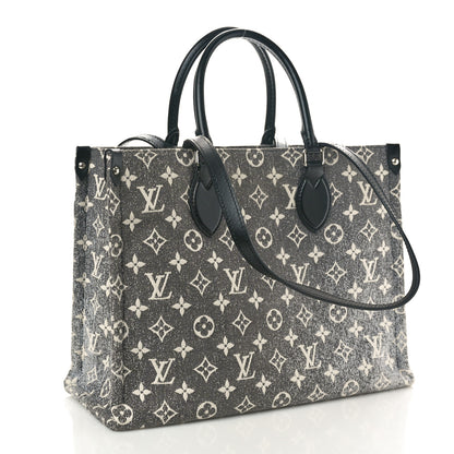 Louis Vuitton Monogram Jacquard Denim Onthego MM Black 3 of 9