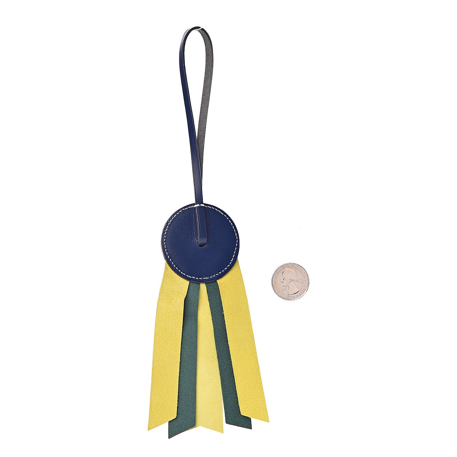 Hermes Vache Hunter Milo Lambskin Paddock Flot Bag Charm Bleu Saphir Lime Malachite 2 of 4