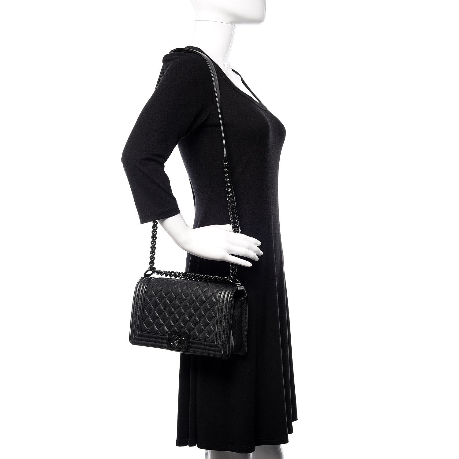 Chanel Caviar Quilted Medium Boy Flap So Black 2 of 11