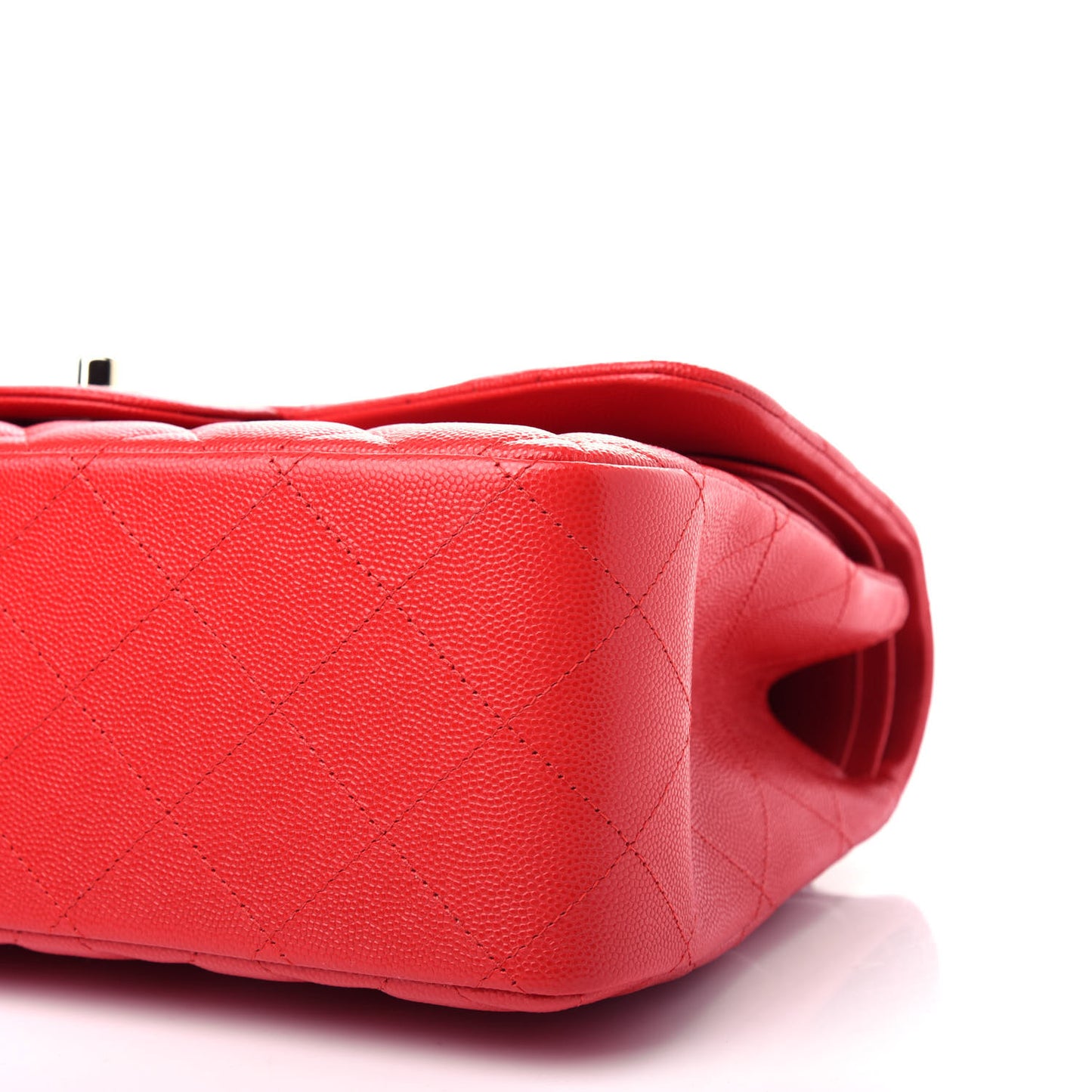 Caviar Quilted Jumbo Double Flap Red