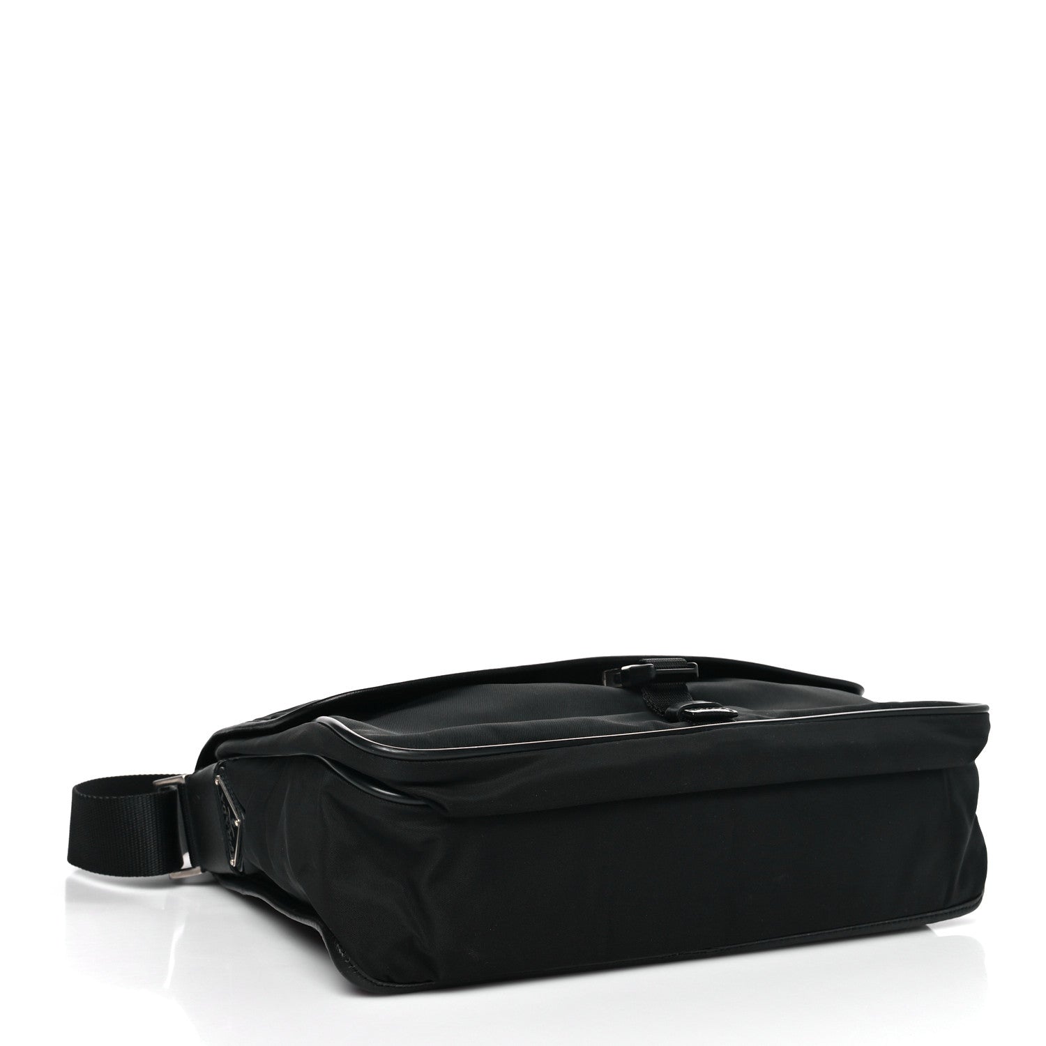 Prada Tessuto Nylon Saffiano Single Snap Buckle Flap Messenger Bag