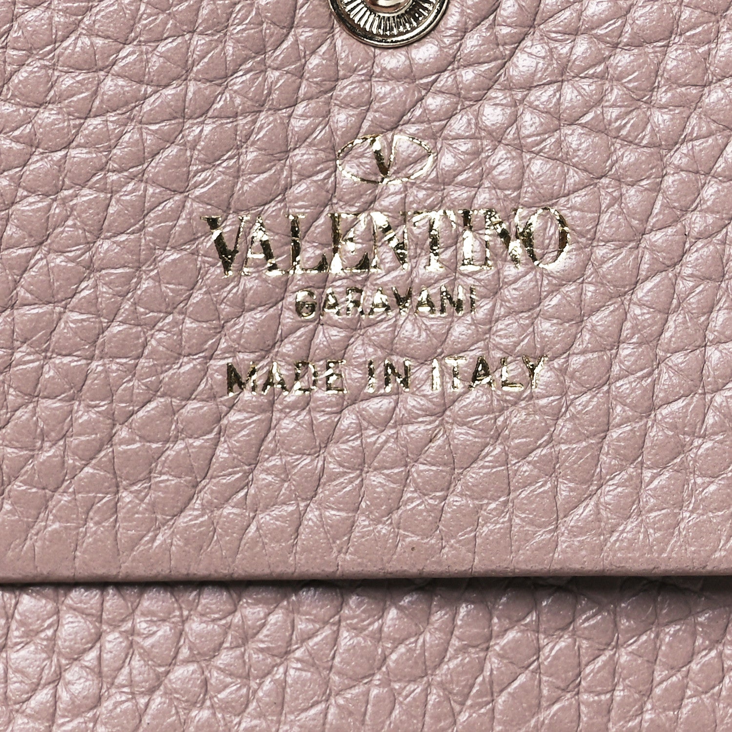 Valentino Garavani Pebbled Calfskin Rockstud French Flap Wallet Poudre 10 of 12