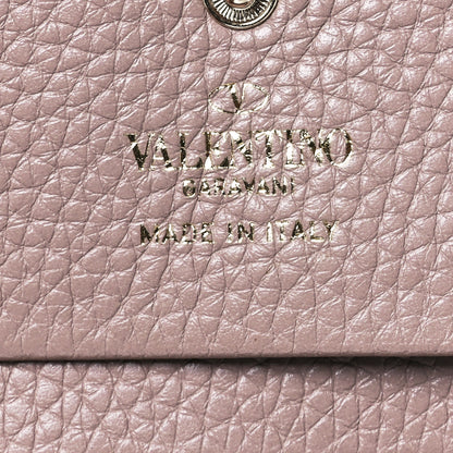 Valentino Garavani Pebbled Calfskin Rockstud French Flap Wallet Poudre 10 of 12