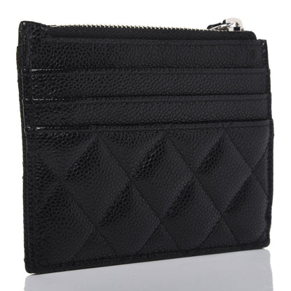 Chanel Caviar Quilted CC Zip Card Holder Black 3 of 13