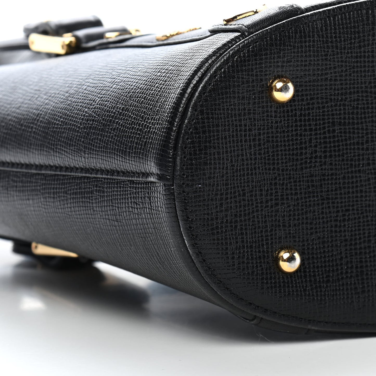 Saffiano Studded Shopping Tote Black