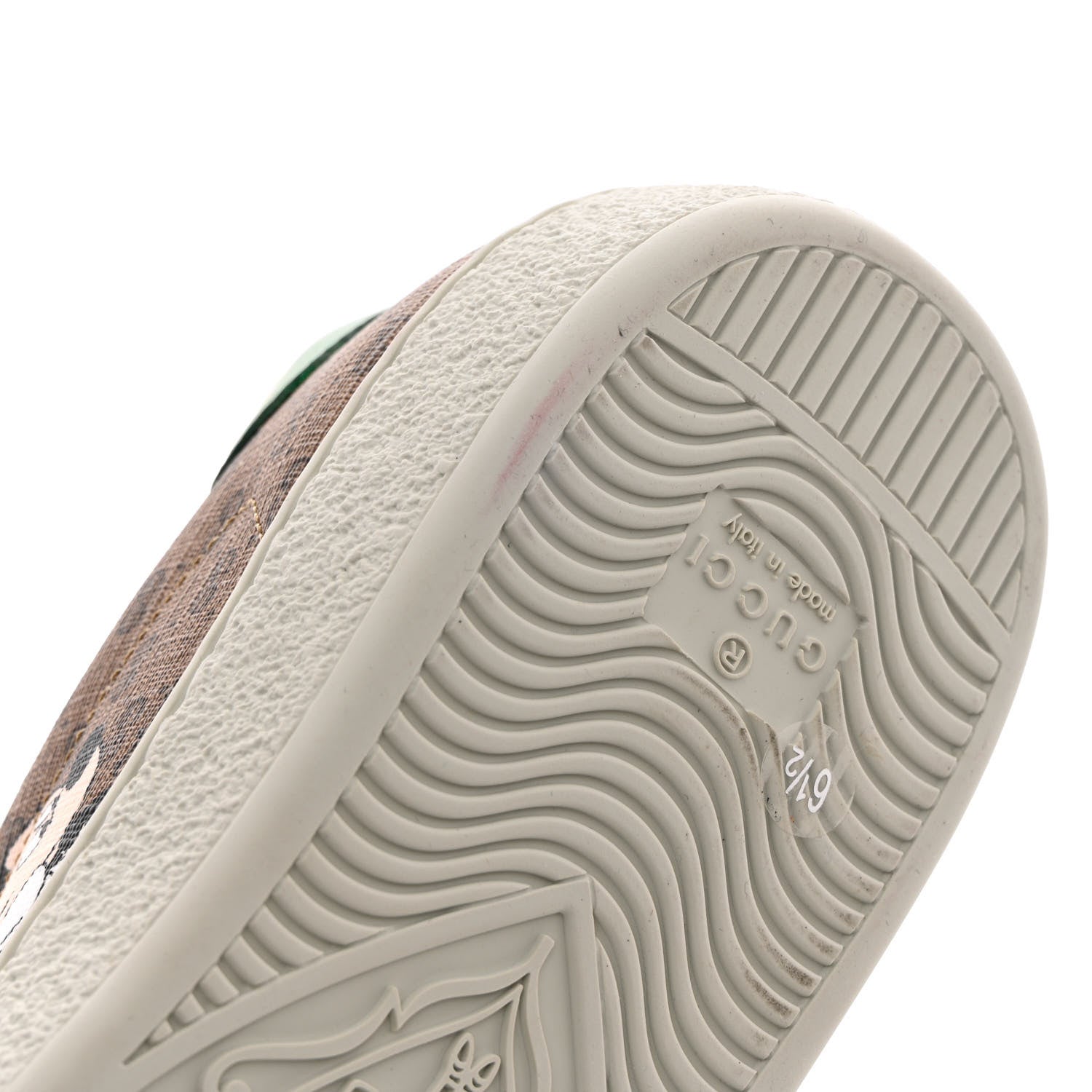 Gucci X DISNEY Mini Vintage GG Supreme Monogram Mickey Mouse Mens Ace Sneakers 6.5 Beige Vintage Sun Oil New Shamarock 9 of 11