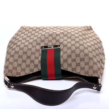 Gucci Monogram Large New Ladies Web Hobo Dark Brown 11 of 14