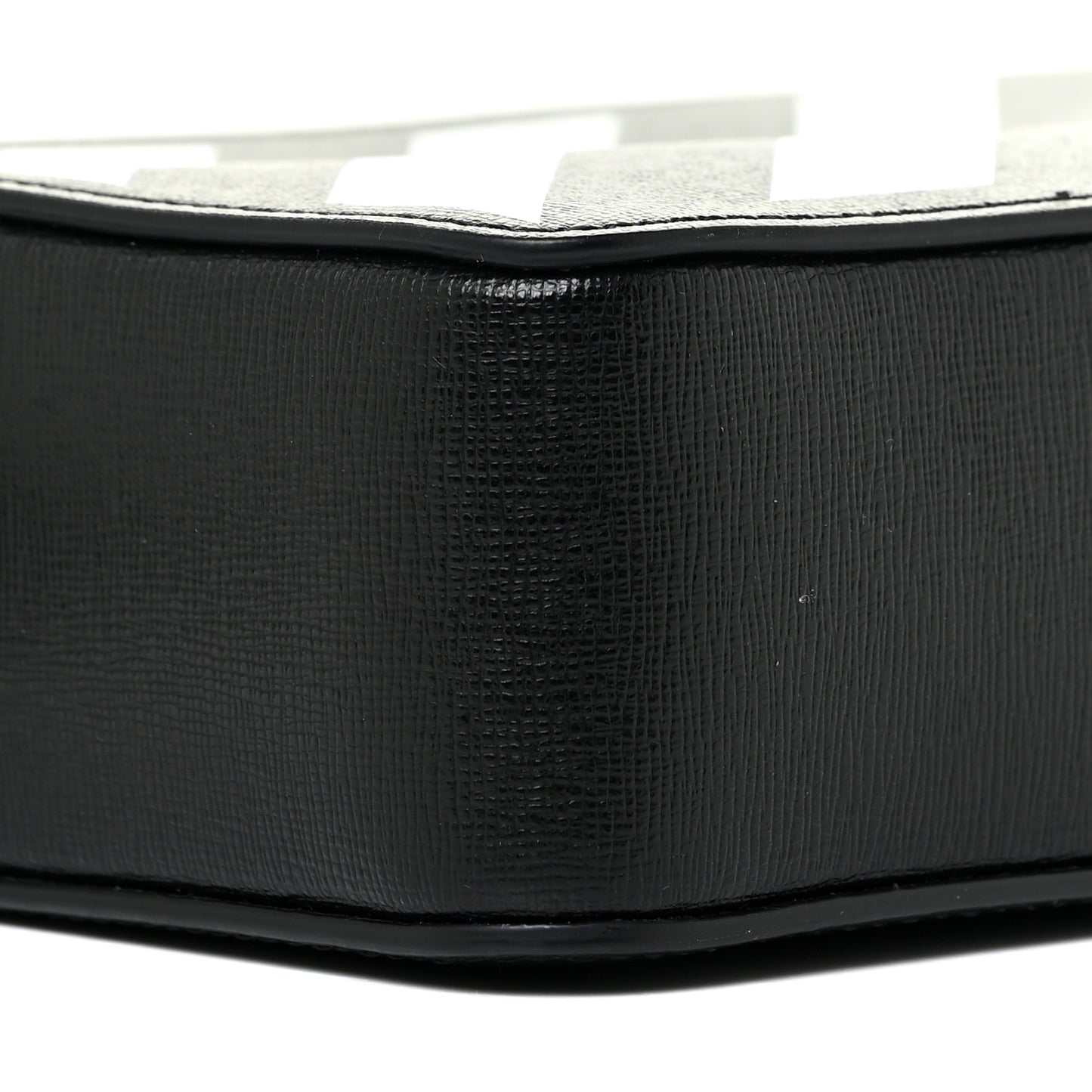 Saffiano Striped Mini Diag Bag Black White
