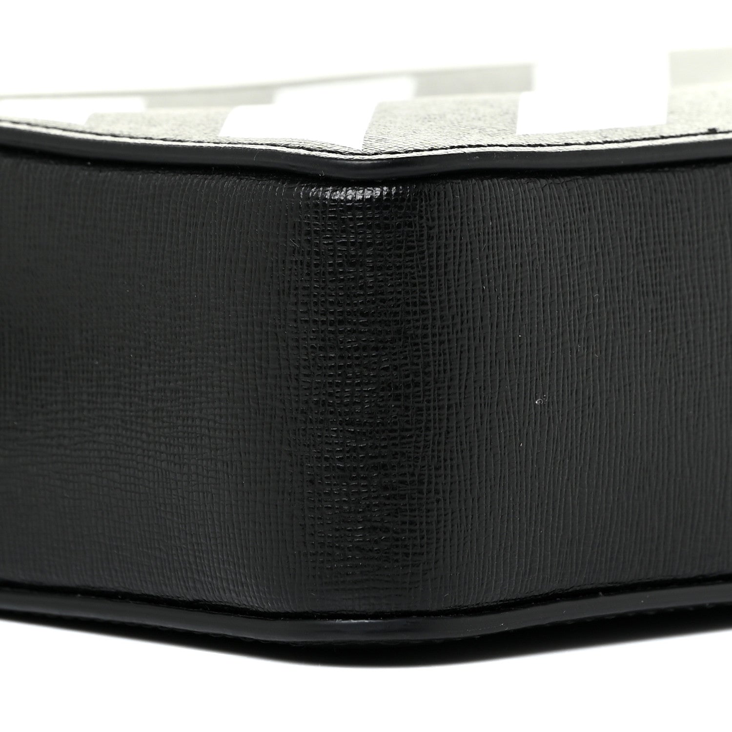 Off-White Saffiano Striped Mini Diag Bag Black White 8 of 11