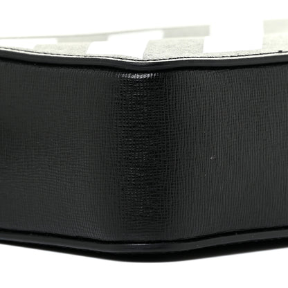 Off-White Saffiano Striped Mini Diag Bag Black White 8 of 11