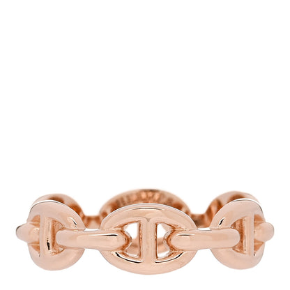 Hermes 18K Rose Gold PM Chaine d'Ancre Enchainee Ring 54 6.75 1 of 6