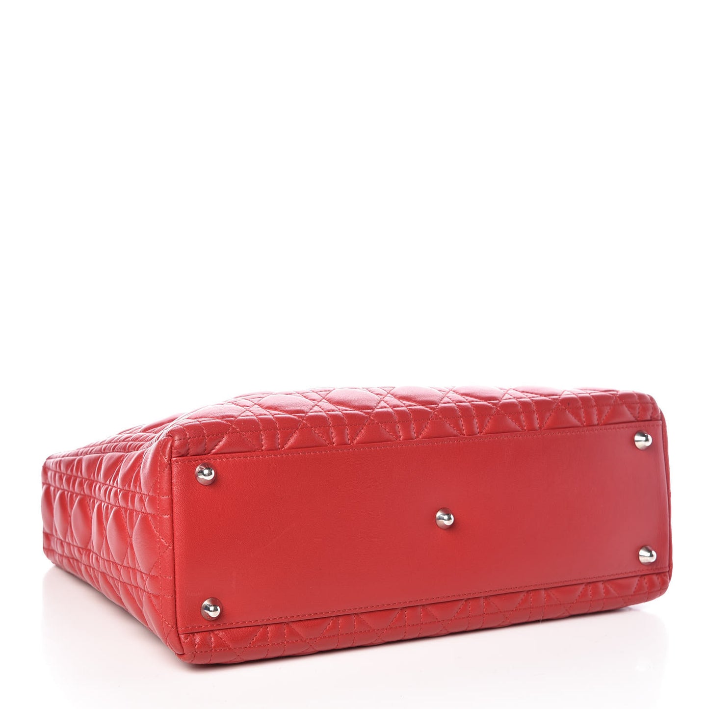 Lambskin Cannage Large Lady Dior Red