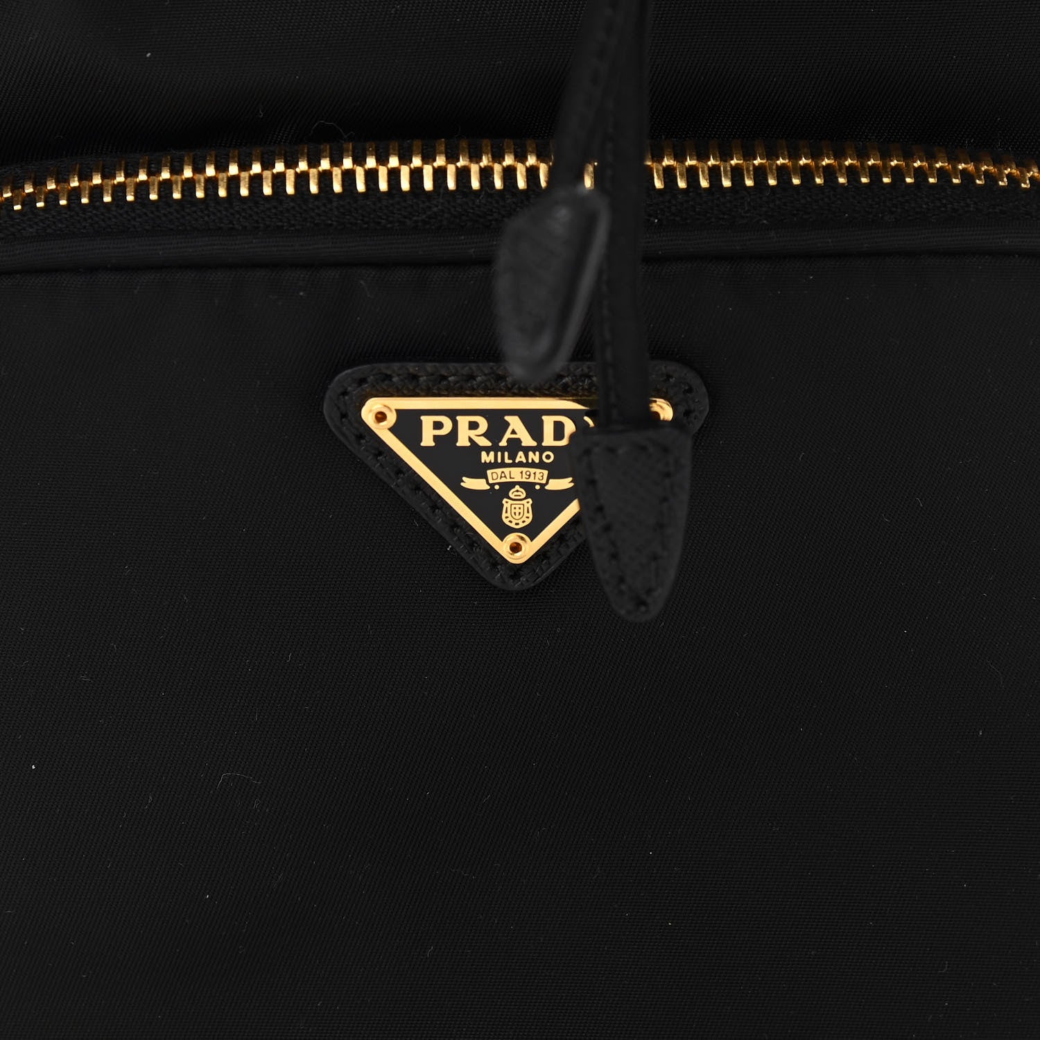 Prada Saffiano Tessuto Nylon Mini Bucket Crossbody Bag Black 7 of 9