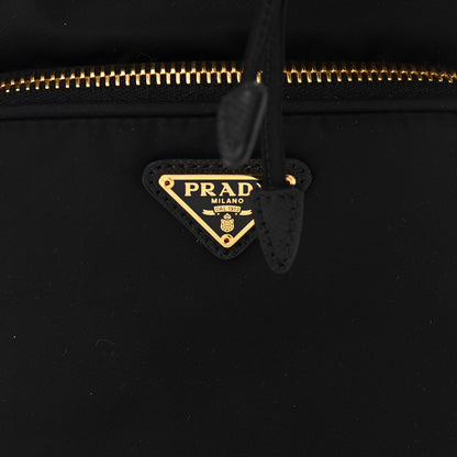 Prada Saffiano Tessuto Nylon Mini Bucket Crossbody Bag Black 7 of 9